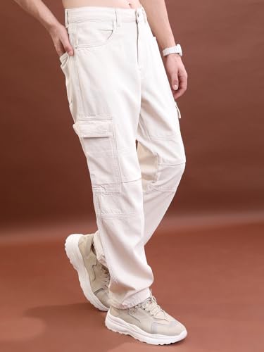 Image of Highlander Men's Regular Fit Cargo Pocket Jeans | Clean Look | Cotton Comfort | Utility Style