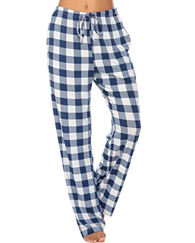 Ekouaer Womens 2 Pack Lounge Pants Comfy Pajama Pants Plaid Pajama Bottoms With Pockets Drawstring Pj Bottoms Pants #TOP1