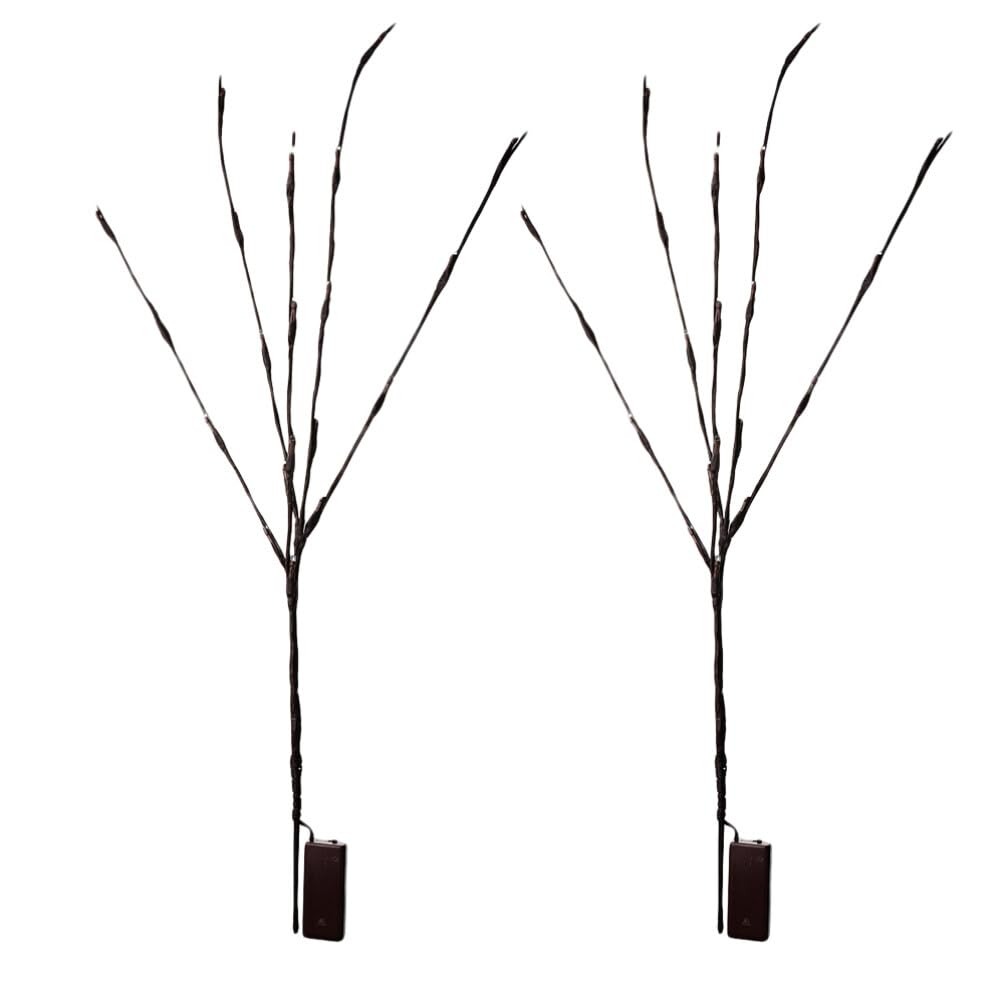 Mobestech Warm White Branch Lights, 2 Pack 20Led Tree Light Willow Twig Branch Tree Lamp Battery Powered Christmas Decorative