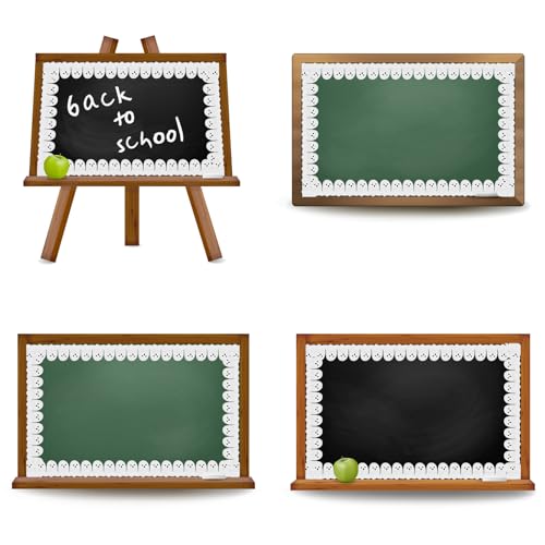 Image of Whaline 65.6Ft Halloween Bulletin Board Border Glitter White Ghost Die Cut Trim Border Roll for Spooky Chalkboard Wall Decor