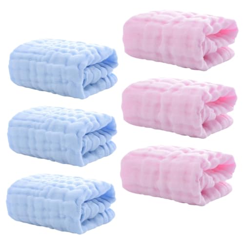 VANZACK 6Pcs Muslin Washcloths Soft Absorbent Burp Cloths Saliva Towels for Newborns Breathable Drool Towels