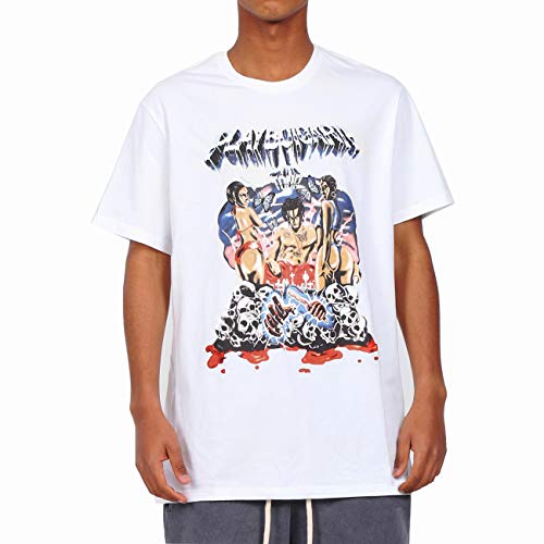 NAGRI ASAP T-Shirt Men's Vintage Graphic Print Tshirt Hip Hop Rap Music Short Sleeve Tee White