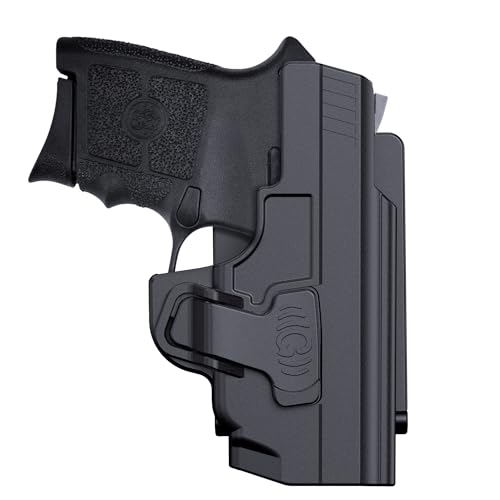 Belt Holster for S&W M&P Bodyguard 380 with Integrated Red Laser/None Laser, Open Carry Right-Handed Gun Holster for M&P Bodyguard .380 Pistol, 60° Adjustable Handgun Holsters with Rapid Release