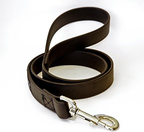 Vegan Faux Leather Leash - 1" Width Leash (5/8" 6 FT, Black)