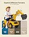 VEVOR Ride On Toddler Car, Push Car for Toddler 19 to 36 Months, Excavator Digger Toy with Helmet & Music, 55 lbs Load Capacity, Foot-to-Floor Walker for Kids, Yellow