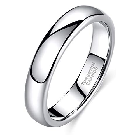 Zakk Polished Tungsten Engagement Wedding Rings Cover