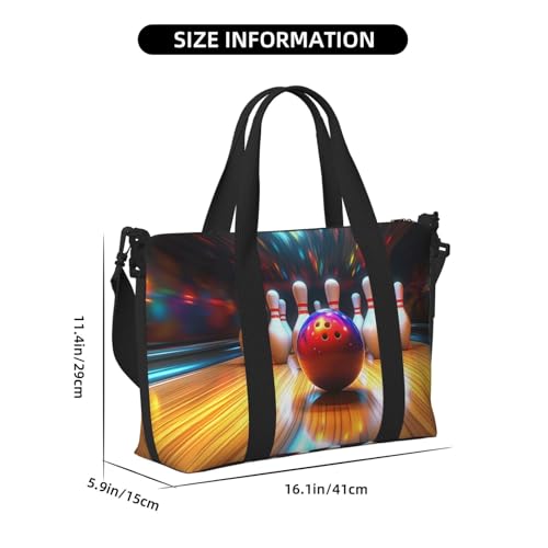 bowling ball print Travel Duffel Bag, Sports Tote Gym Bag, Swim Pool Bag Large Shoulder Tote Bag for Beach Weekender4