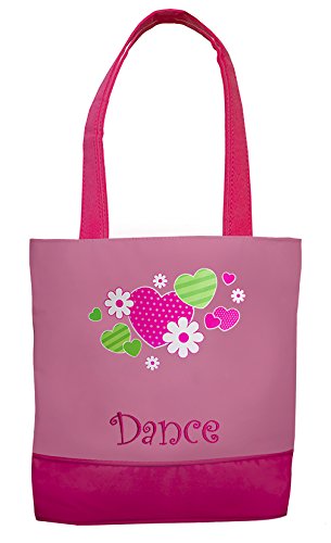Sassi DesignsHearts and Flowers Small Pink Tote Size: Small 11" x 9.5" x 3"
