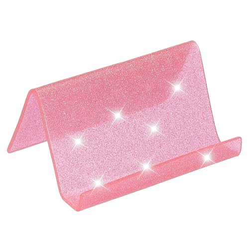PATIKIL Business Card Holder for Desk, Acrylic Business Card Holders Shine Card Stand Organizer...