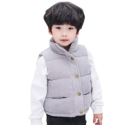Boys and Toddler Puffer Vest Lightweight Sleeveless Quilted Fleece Jacket Girls Button Down Gilet Warm Waistcoat Winter Coats3