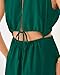 BTFBM Women Halter Summer Dresses 2025 Sleeveless Cutout Backless Sundress Slit Boho Casual Maxi Wedding Beach Dress(Dark Green, Large)