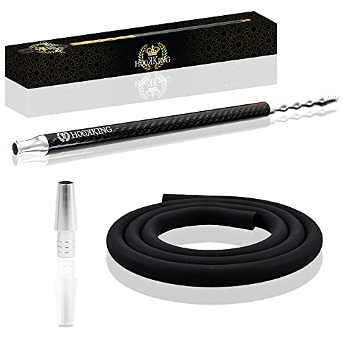 HOOKKING Shisha Griff aus Aluminium und Kohlefaser, Griff mit Silikonschlauch 150 cm und Mundstück, Universalzubehör für…