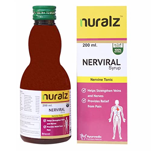 Image of Nuralz Nerviral Syrup - Nerves, Veins & Nervous System Health Supplement - With Goodness Of Arjuna, Giloy, Gokshura, Punarnava, Nirgundi, Nagarmotha, Rasna, And Ashwagandha (200 Ml)
