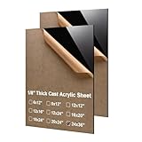 KINLINK 24x36 Plexiglass Sheets 1/8 inch Thick - 3mm Black Cast Acrylic Sheet, Plastic Board Polycarbonate Sheet for DIY Project, Craft, Table Top, Acrylic Sign and Wedding Invitation 2 Pack
