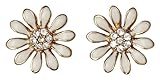 GRÖSSE: ca. 1 cm Druchmesser Pilgrim Jewelry Damen-Ohrstecker Blume vergoldet weiss 1.2 cm 171312003