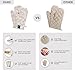Encasa XO Oven Gloves Heat Resistant | Microwave Cooking Mittens for Baking & Kitchen Use | 12x7 in | Cotton Utensil Holder - Chambray Fabric (Pack of 2, Beige)