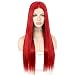 QD-Udreamy Natural Straight Red Color Hair Wigs Lace Front Wigs Heat Resistant Synthetic Hair Wigs for Women Party Wear 24 Inch