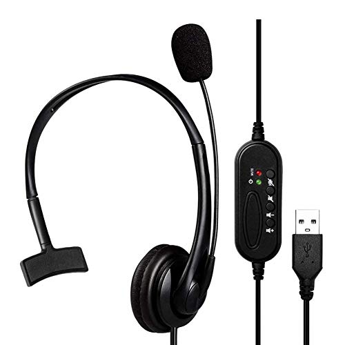 Bedrade headset Lichtgewicht Comfortabel,USB Headset Computer Microfoon met Roterende Microfoon Hoge Geluidskwaliteit Computer Oortelefoon voor vergaderingen,Call Center,School