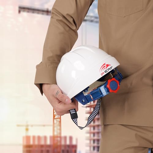 Image of PERF Safety Helmet for Construction & Outdoor Work|Easy 3D Fitting System for Any Head Size|Lightweight|8-Point Support Easy Impact Absorption Sweatband|Orbit-R|White