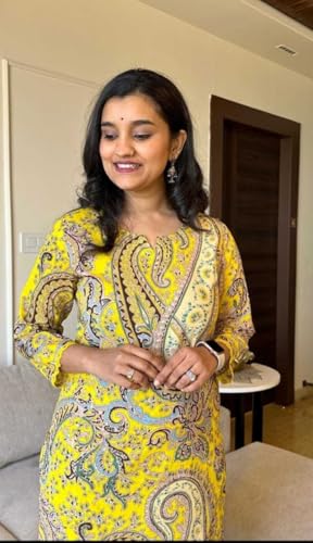 Image of Women's Cotton Printed Straight Kurti with Pant Two Piece Co-ord Set