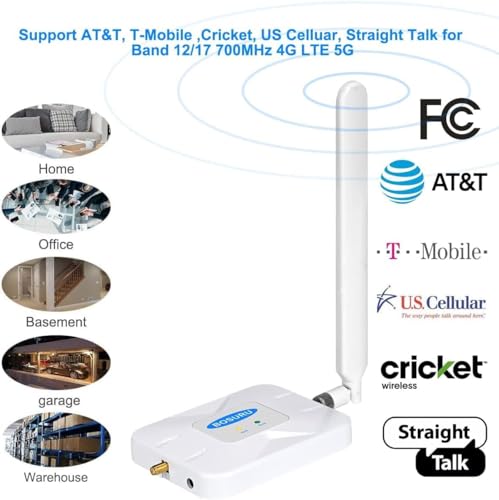 Bosuru At&T Cell Phone Signal Booster At&T Signal Booster T Mobile Signal Booster 5G 4G Lte Band 12/17 Att Cell Signal Booster At&T Cell Booster At&T Cell Phone Booster For Home At&T Cell Phone Extender 5G thumb #1