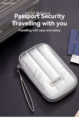Image of House of Quirk Travel Passport Pouch - Lightweight Anti-Theft Passport Organizer & Card Holder, Double-Layer Secure Case for Passport & Travel Documents (Silver)