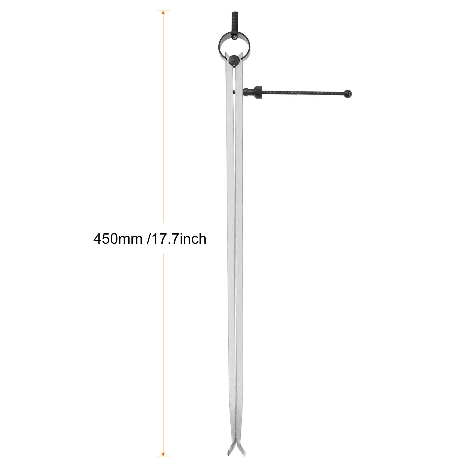 QUARKZMAN Calibre de Resorte de Unión de Muelle de 16" / 400 mm de Acero Ajustable con Tuerca Sólida para Trabajos de Torneado de Madera
