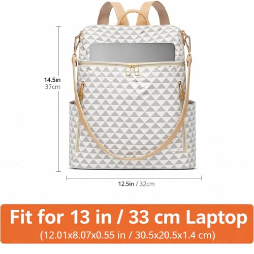 Image of Backpack Purse for Women | Women's Stylish Geometric Triangle Backpack | Convertible Shoulder Bag, Multi-Compartment, Spacious & Durable, Perfect for College, Work, Travel
