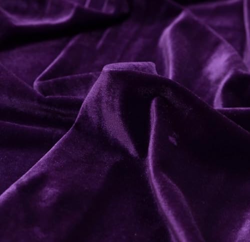 Image of Amazon Brand - Umi 10 Mtr Multi Purpose Velvet Fabric Cloth for Decoration, Trousseau Packing, Party Hall, Bouquet, Gift Packing, Decor, Pooja Room (10 Mtr, Purple), Solid