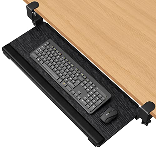 FAMIKITO Keyboard Tray Under Desk,26" Ergonomic Wooden Under Desk