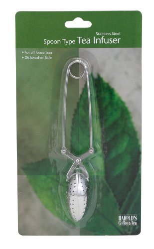 HIC Long Handle Loose Leaf Snap Tea Infuser Spoon, 18/8 Stainless Steel Mesh