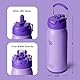 BOTTLE BOTTLE Trinkflasche Edelstahl 16oz(473ml) mit Strohhalm für Kinder -BPA frei- Wasserflasche mit Strohhalm für Uni, Schule, Sport, Violett