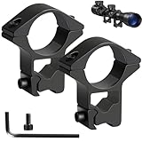 LONSEL 1'' Dovetail Scope Rings, 2 Pack High Profile or Medium Profile 1 Inch Scope Mount Rings for 11mm Dovetail Rails (Single Screw - High Profile - 2 Pcs)