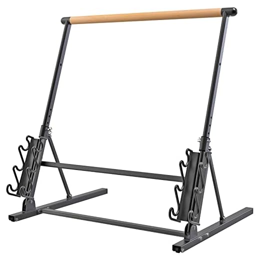 Kipika Portable Freestanding Ballet Barre System, Stretch/Dance Bar for Home Workout Dance Equipment, Folds Flat, 4 Height Adjustment, Storage Dumbbell, 40Inch Long, 1 3/5" Diameter