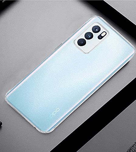 Image of Soft Flexible Silicone Back Cover Compatile with Reno 6 Pro 5G / Reno6 Pro 5G, Transparent Case + Screen Guard