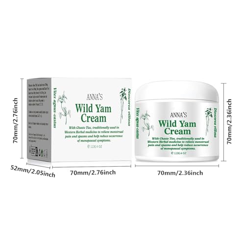 Anna's Organic Wild Yam Cream, Wild Yam Cream Body Moisturizer for All Skin Types