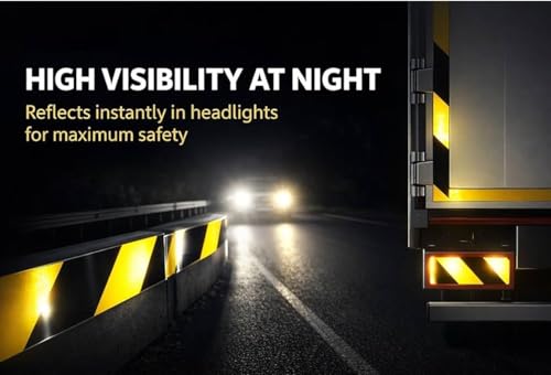 Image of WALLMATE Dual Shade Reflective Radium Strip for Car & Bike Waterproof Self Adhesive, Safety Sticker, Night Glow Tape for Helmet, Scooter & Cycle Decoration (Yellow-Black, 0.5 In x 45 Mtr (1771 in))