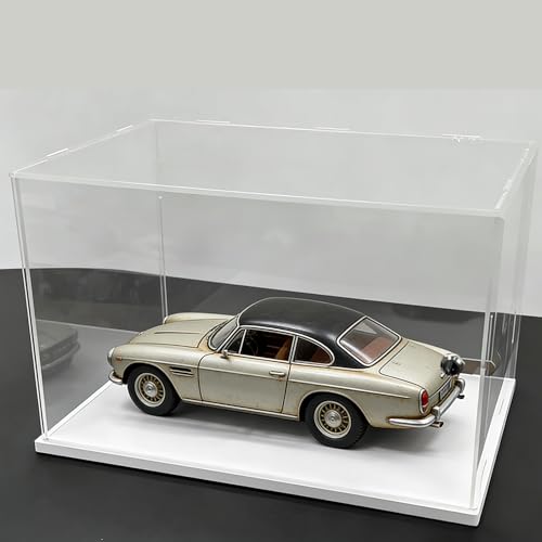 Vitrina metacrilato Vitrina de Acrílico Transparente Larga, Caja de Exhibición de Acrílico de Plástico con Cerradura, Caja Almacenamiento Rectangular Apilable(White,15x10x10cm/6x4x4in)