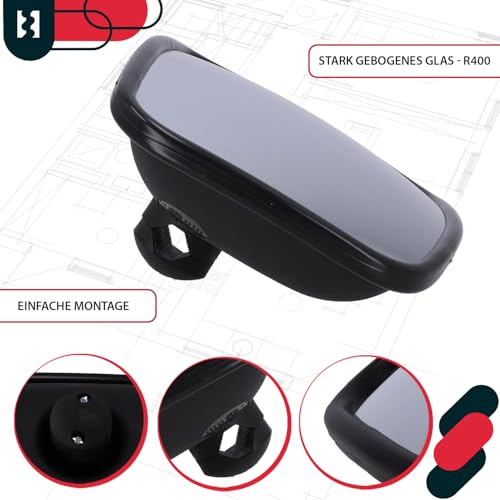 KOTARBAU® 2er Set Panorama-Universalspiegel für Traktor-Spiegel Außenspiegel 265 x 185 mm LKW Traktor Rückspiegel Landmaschinenspiegel mit Verstellknauf Wohnmobil Teleskopspiegel Autospiegel Anhänger