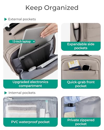 BAGSMART Underseat Carry On with Wet/Dry Pockets