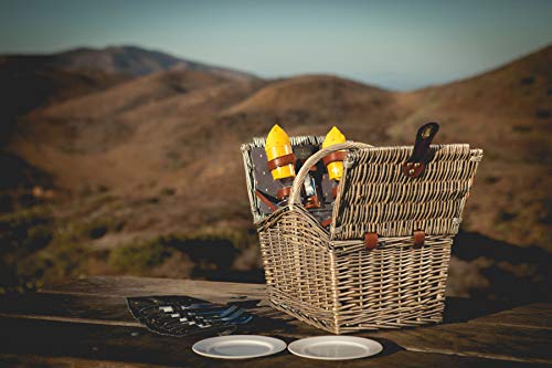 PICNIC TIME Piccadilly Picnic Basket for 2, Romantic Vintage English-Style Wooden Basket, Complete Deluxe Service for Two with Fully-lined Interior and Double-lid Design, (Anthology Collection) by PICNIC TIME - Image 7