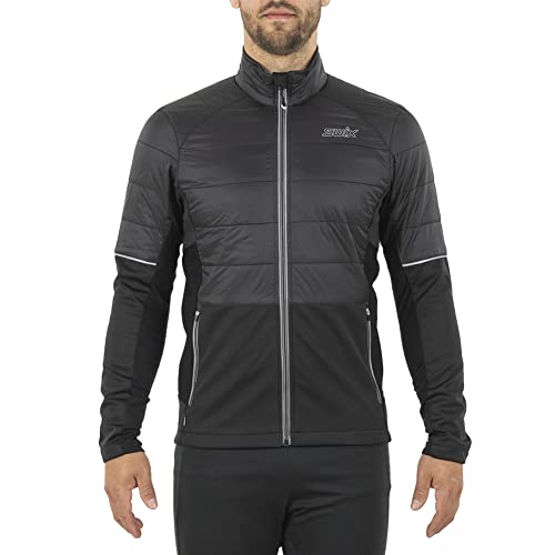Swix Men's Alpine Winter Sport Active Insulated Navado Hybrid Jacket, Black, XL