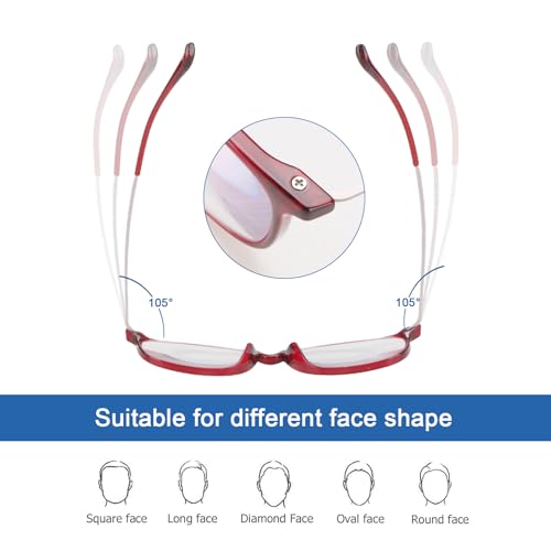 Image of Baomain 2-Pack Anti-Reflective Reading Glasses - Lightweight Anti-Glare Computer Readers for Men /Women