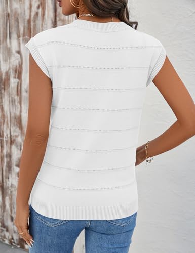 Image of AKEWEI Sweater Vest Women Sleeveless Knitted V Neck Cap Sleeve Pullover Tank Tops 2025 Summer Fall Fashion Causal Trendy