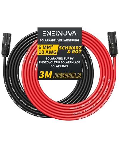 Solarkabel 4mm/6mm Solarkabel Verlängerung 1/2/3/5/8/10/12/15/18/20M Multi-Contact 4 Verlängerungskabel IP67 Wasserdichtem für PV Solaranlage(6mm 3M)