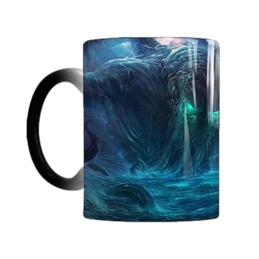 Taza De Café Que Cambia Con El Calor - Taza Que Cambia De Color Cthulhu De 350 Ml | Tazas Que Cambian De Color Taza De Decoloración Sensible Al Calor Con Asa | Tazas Que Cambian De Color De Cthulhu |