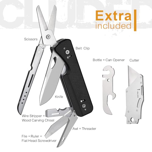 Image of ROXON S505G Flex Shears-Modular Design Multitool with Fixed Big Scissor-Interchangeable Blade of BA01-BA17 & Changeable Implements of FT01-FT12(Black)