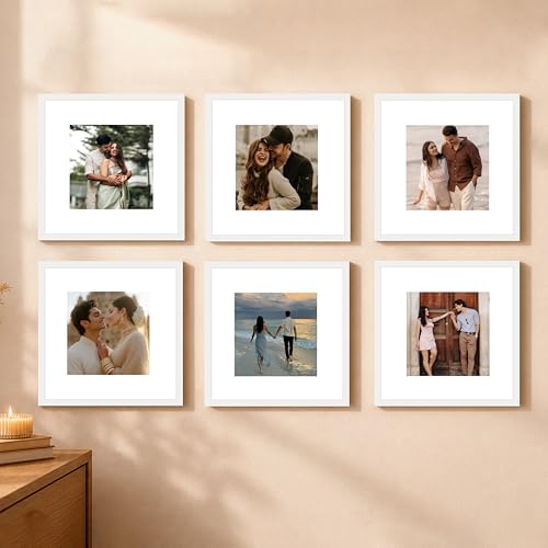 Image of Art Street Premium Photo Frame for living room, Classic Aesthetic Design Photo Frames for Photograph, Art Work, Kids Room Set of 6 (8x8 Inch, White)