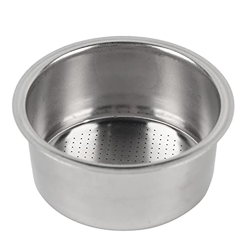 Coffee Filter Basket, Basket Stainless Steel Coffee 2 Cup Pressurized Filter Basket Strainer Filter Basket Filtro para Cafetera Home Office Coffee Tool Without Filter Holder