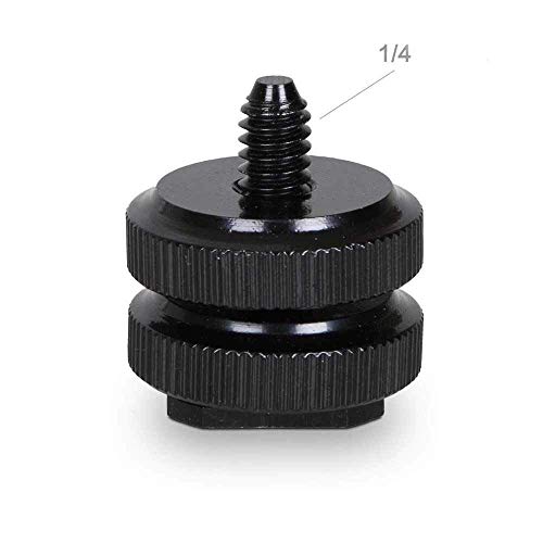Image of BKN 1 /4 inch Flash Hot Shoe Screw Adapter Tripod Mount Phone Clip Holder for DSLR Camera (1x Shoe Screw Adapter & 1x Tripod Mount Phone Clip)